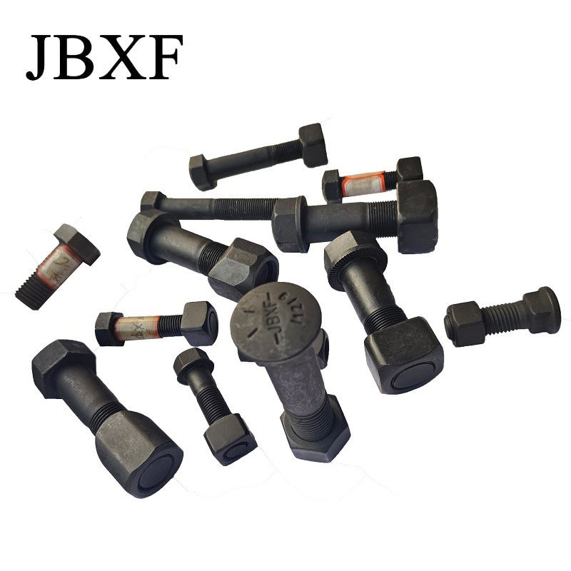 Black Hex Track Shoe Bolt And Nut 12.9 Grade Excavator Track Bolt Metric Thread