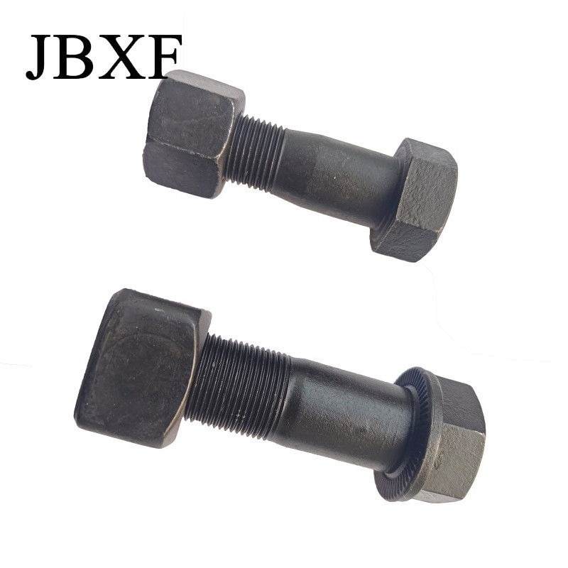 Black Hex Truck Wheel Bolt 12.9 Grade Excavator Track Bolts Carbon Steel