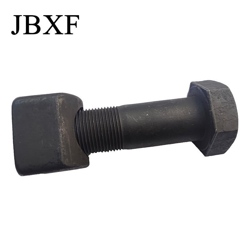 Black Oxide Excavator Bulldozer Loader Truck Track Bolts And Nuts / Metric Plow Bolts